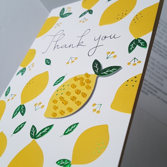 2 pcs C R Gibson Luxury Card Citrus Thank You Card (1 Card with Envelope) - Picture 8 of 10